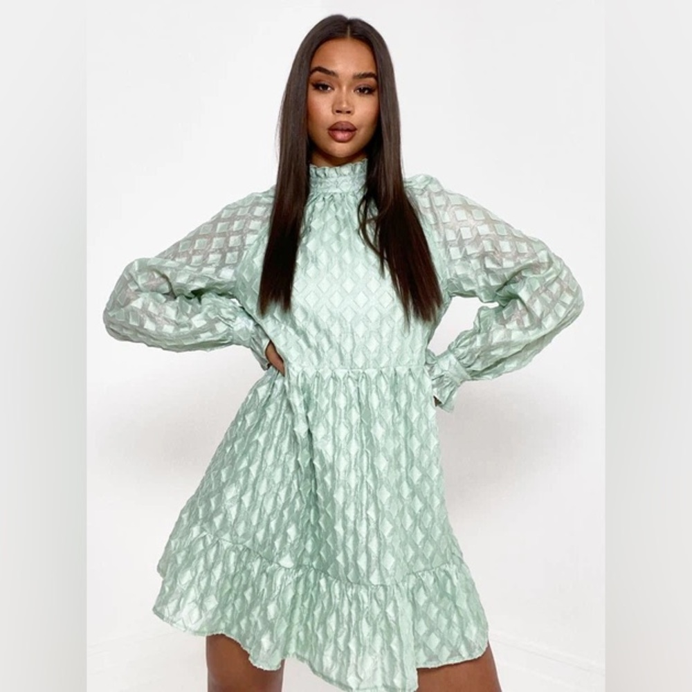 ✨ Mint Dream Textured Mini Dress | Coquette & Cottagecore Chic ✨ Size 2 👗 NWT